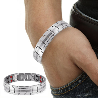 RainSo Magnetic Stainless Steel Bracelet – 4-in-1 Health Care for Men