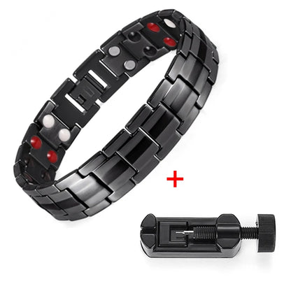 RainSo Magnetic Stainless Steel Bracelet – 4-in-1 Health Care for Men