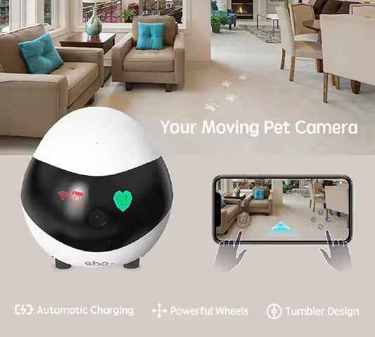 Smart Pet Monitoring Camera - Auto-Charging, Two-Way Audio, 1080P Night Vision, SD Card Support