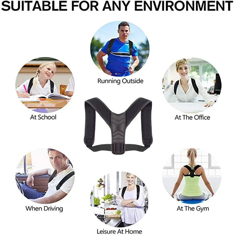 Back Posture Corrector Belt – Adjustable Support for Men, Women & Kids