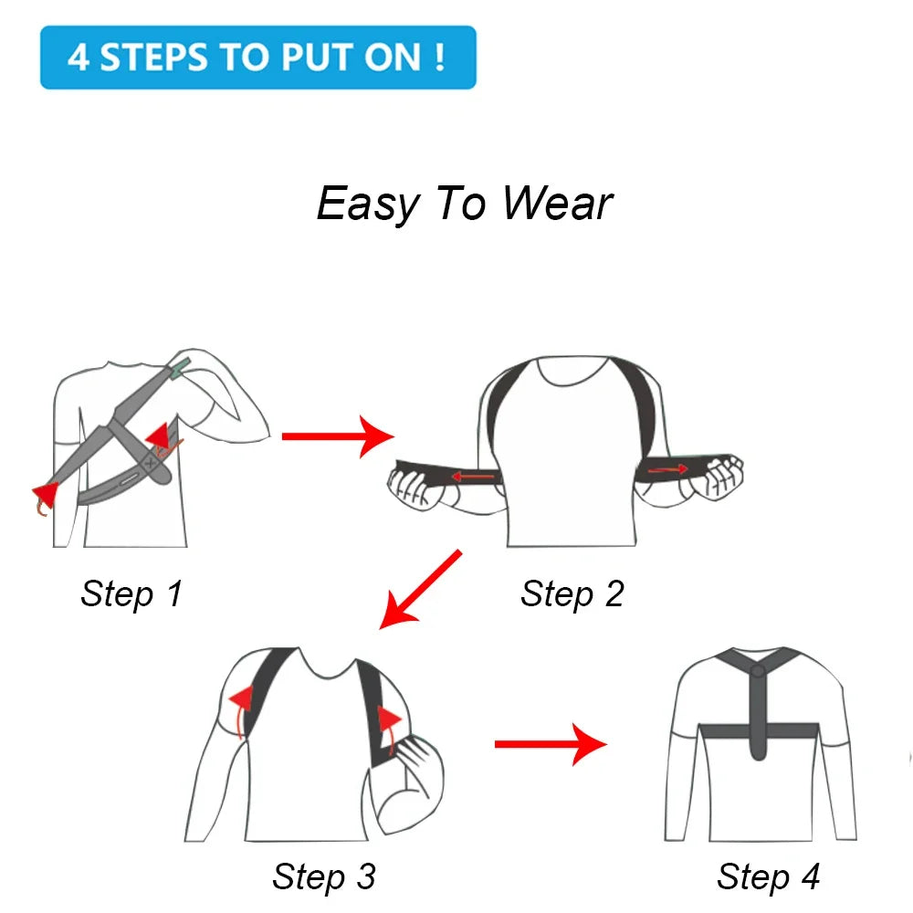 Back Posture Corrector Belt – Adjustable Support for Men, Women & Kids