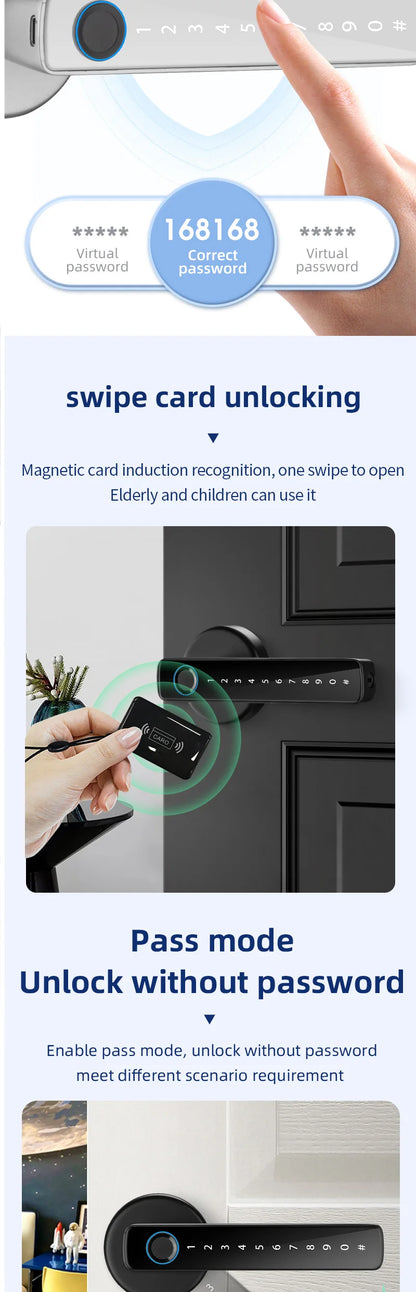 XSDTS Smart Door Lock F2 – Fingerprint, Keypad & Bluetooth Entry