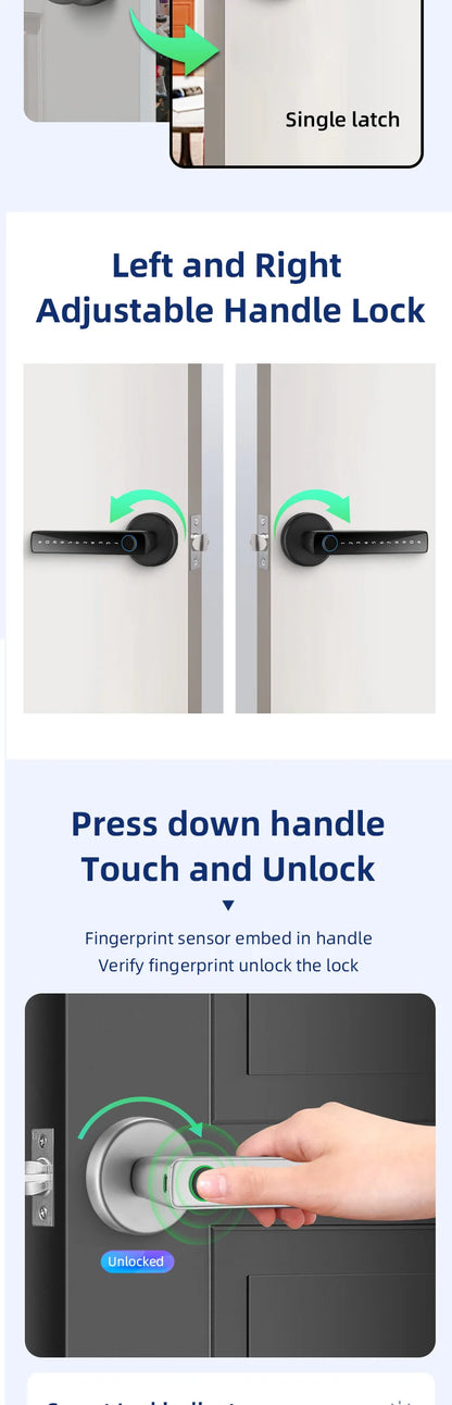 XSDTS Smart Door Lock F2 – Fingerprint, Keypad & Bluetooth Entry