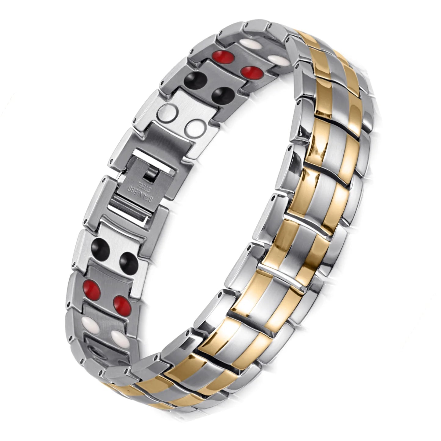 RainSo Magnetic Stainless Steel Bracelet – 4-in-1 Health Care for Men