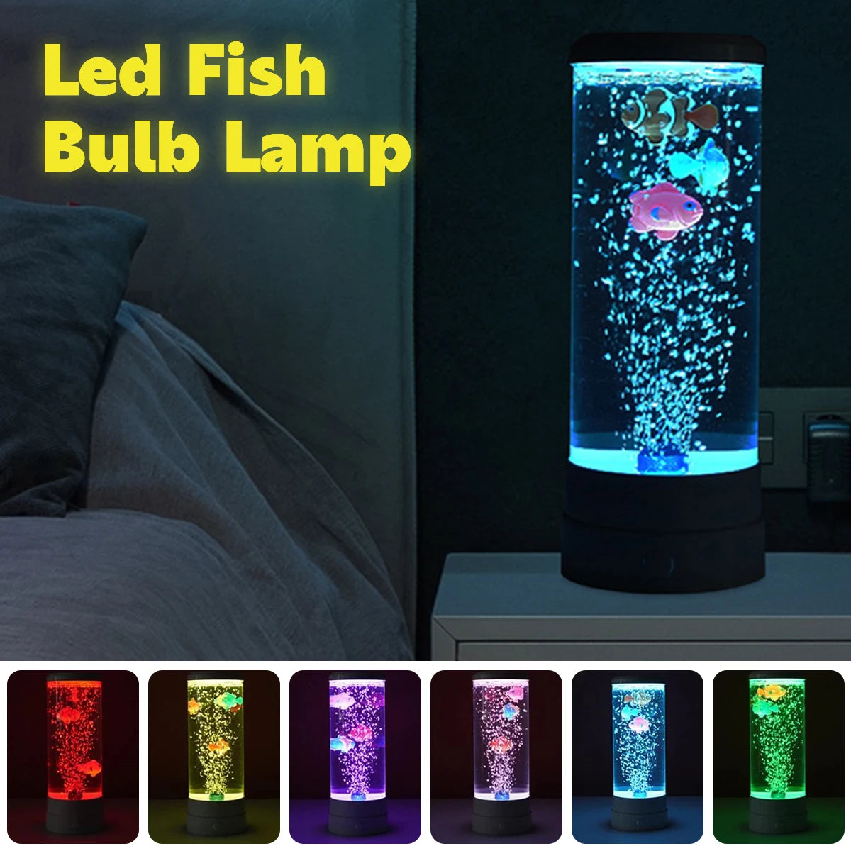 7-Color Jellyfish Night Light – Perfect Gift for Kids, USB Rechargeable Aquarium Lamp for Home Decor