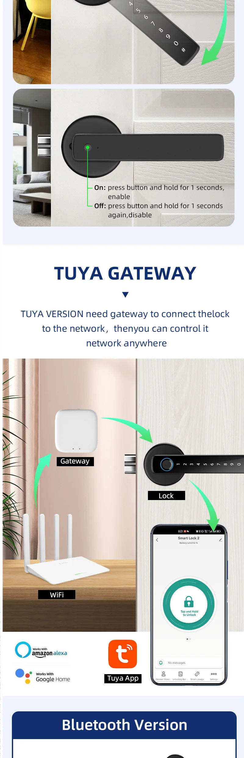 XSDTS Smart Door Lock F2 – Fingerprint, Keypad & Bluetooth Entry